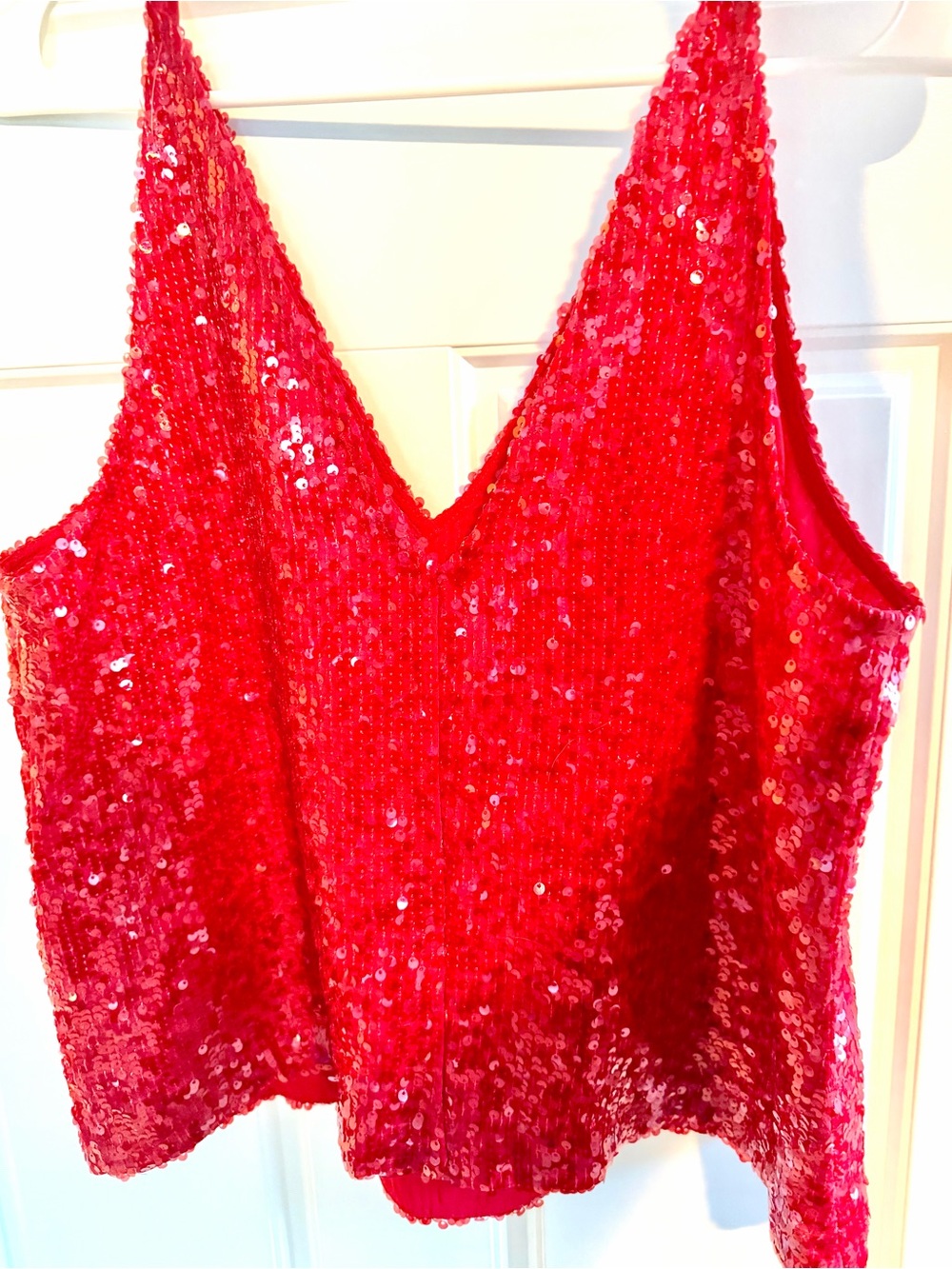 J. Crew Collection Red Sequin Top| Size Small
